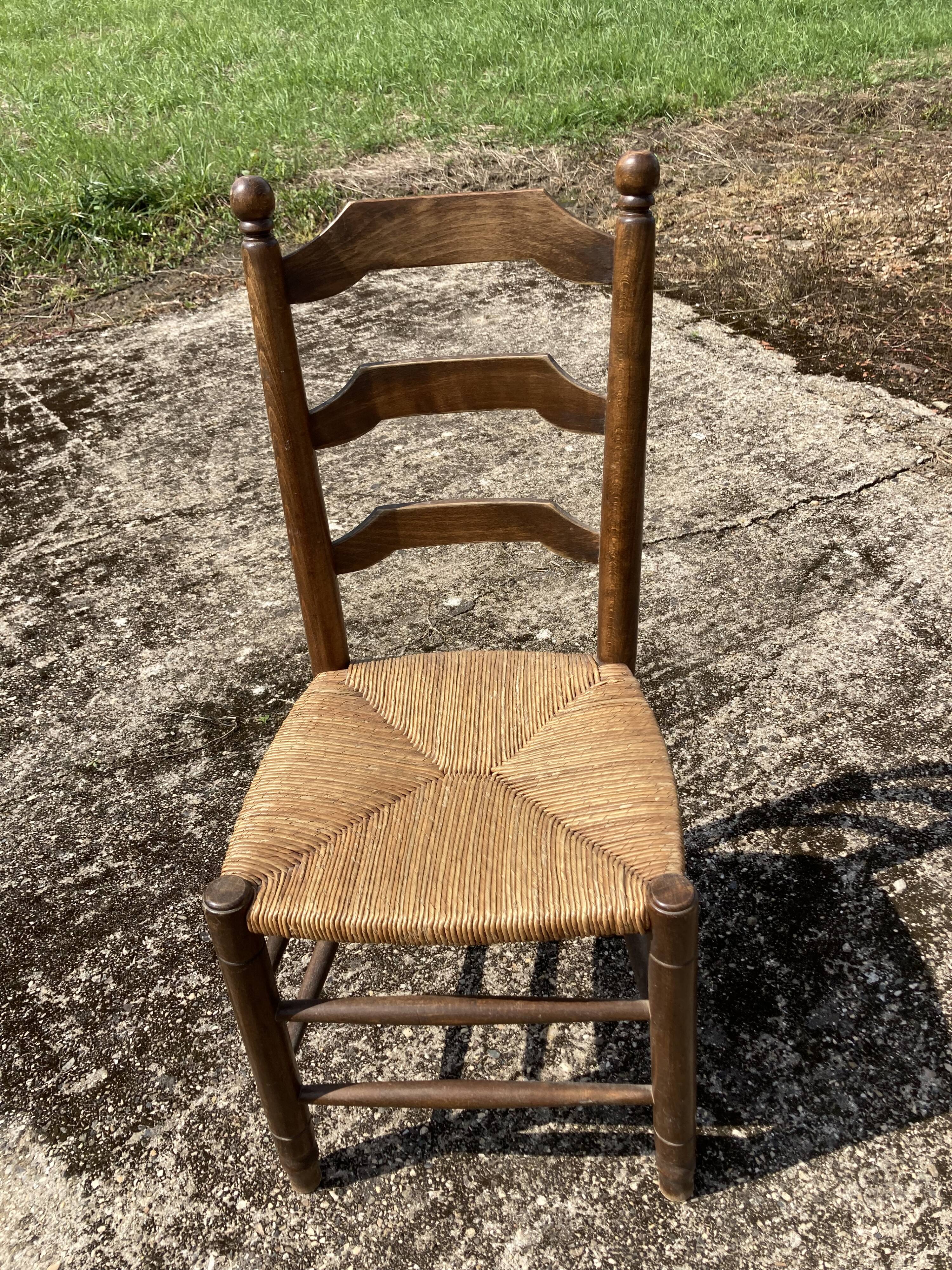 Set of 6 straw chairs