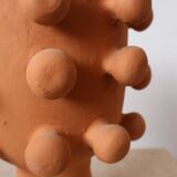 Handmade terracotta sculptural cache pot vase