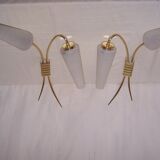 Pair of double wall lights - 50's