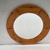 Pine wall mirror by Glasmäster Markaryd, Sweden, 1967
