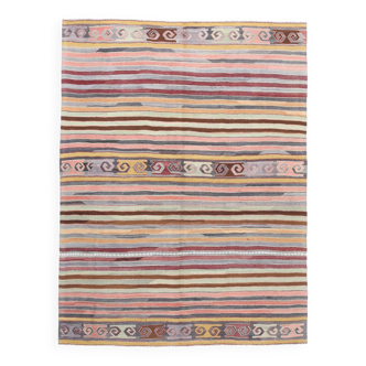 Tapis Kilim bohème en laine 5x7, 162x215 cm