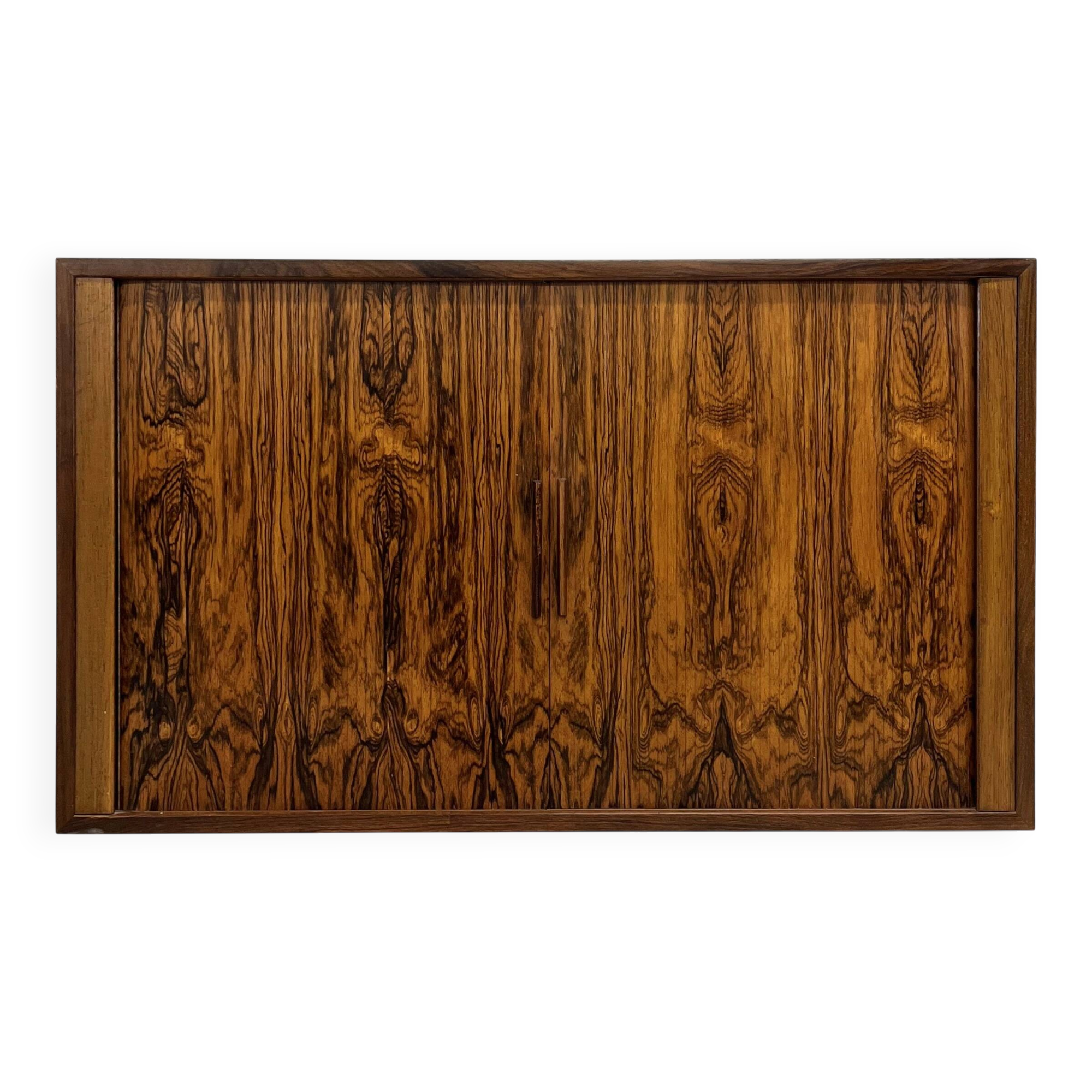 Rosewood Tambour Door Cabinet By Kai Kristiansen For Feldballes