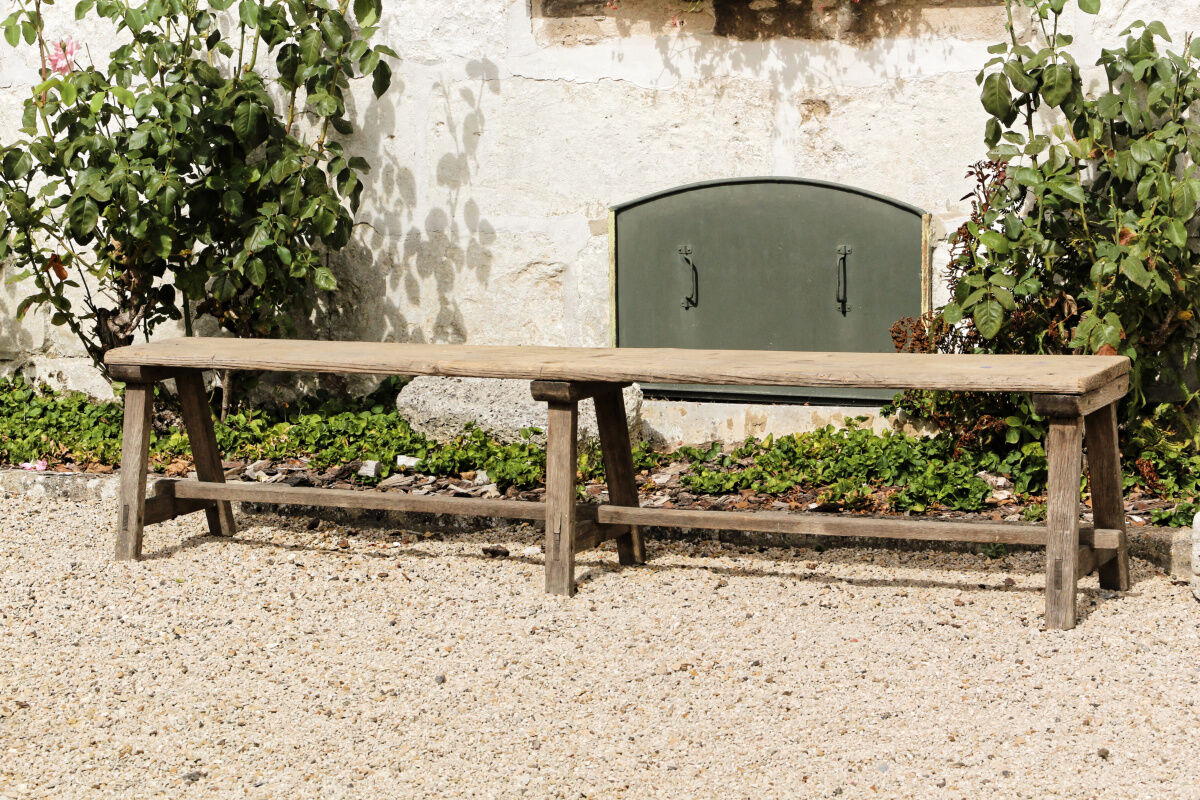 Wooden farm bench