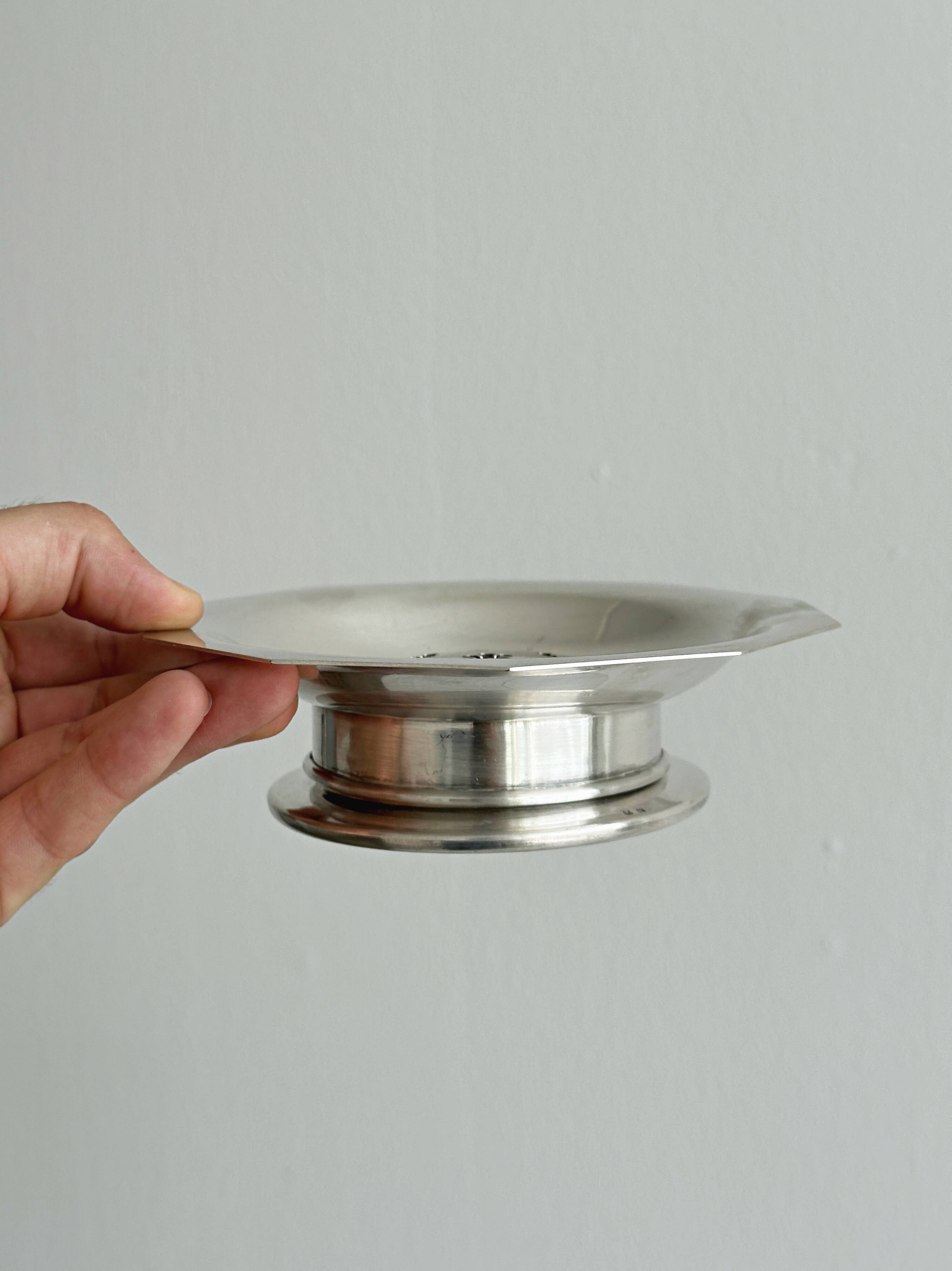 Silver-plated metal butter dish Coquillor