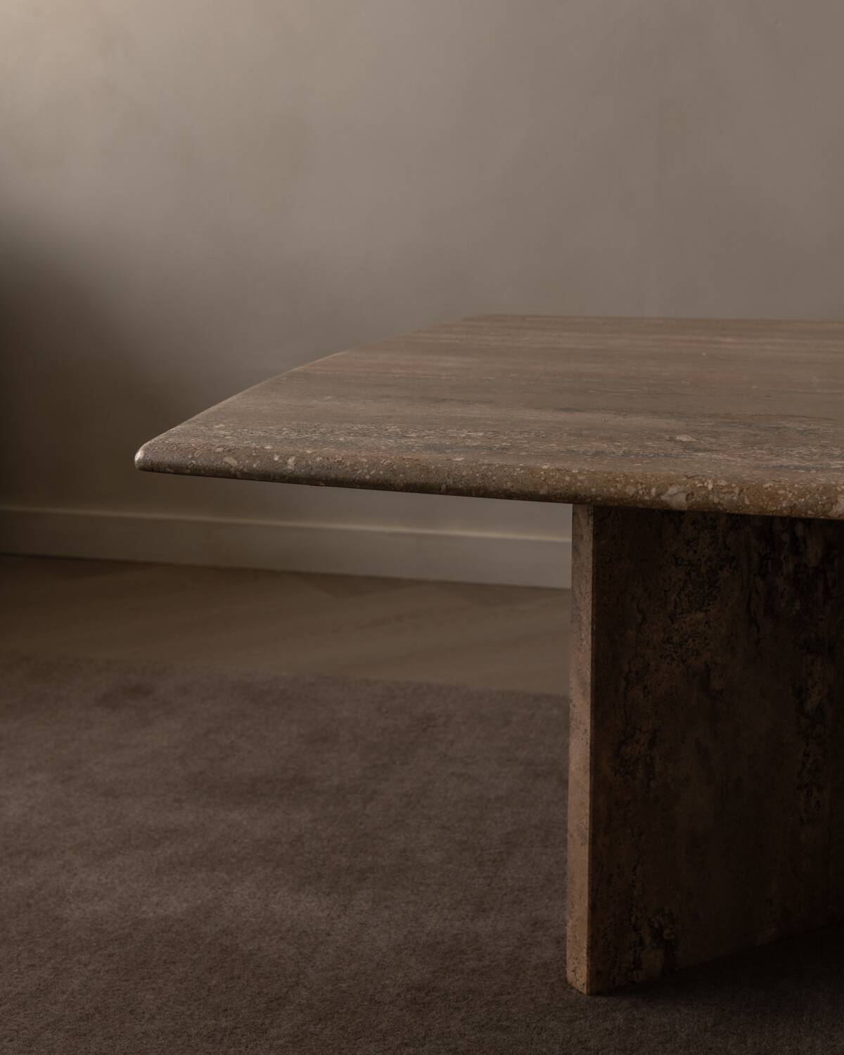 Vintage travertine coffee table · Italian style, 1970s