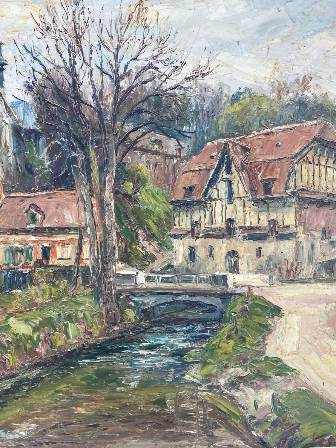 Village landscape by Gaston Laborde (1892-1965)