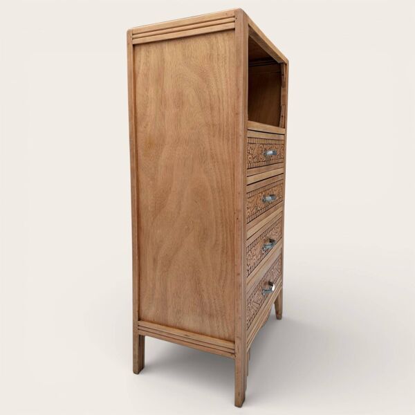 Commode haute art déco bois brut 1930