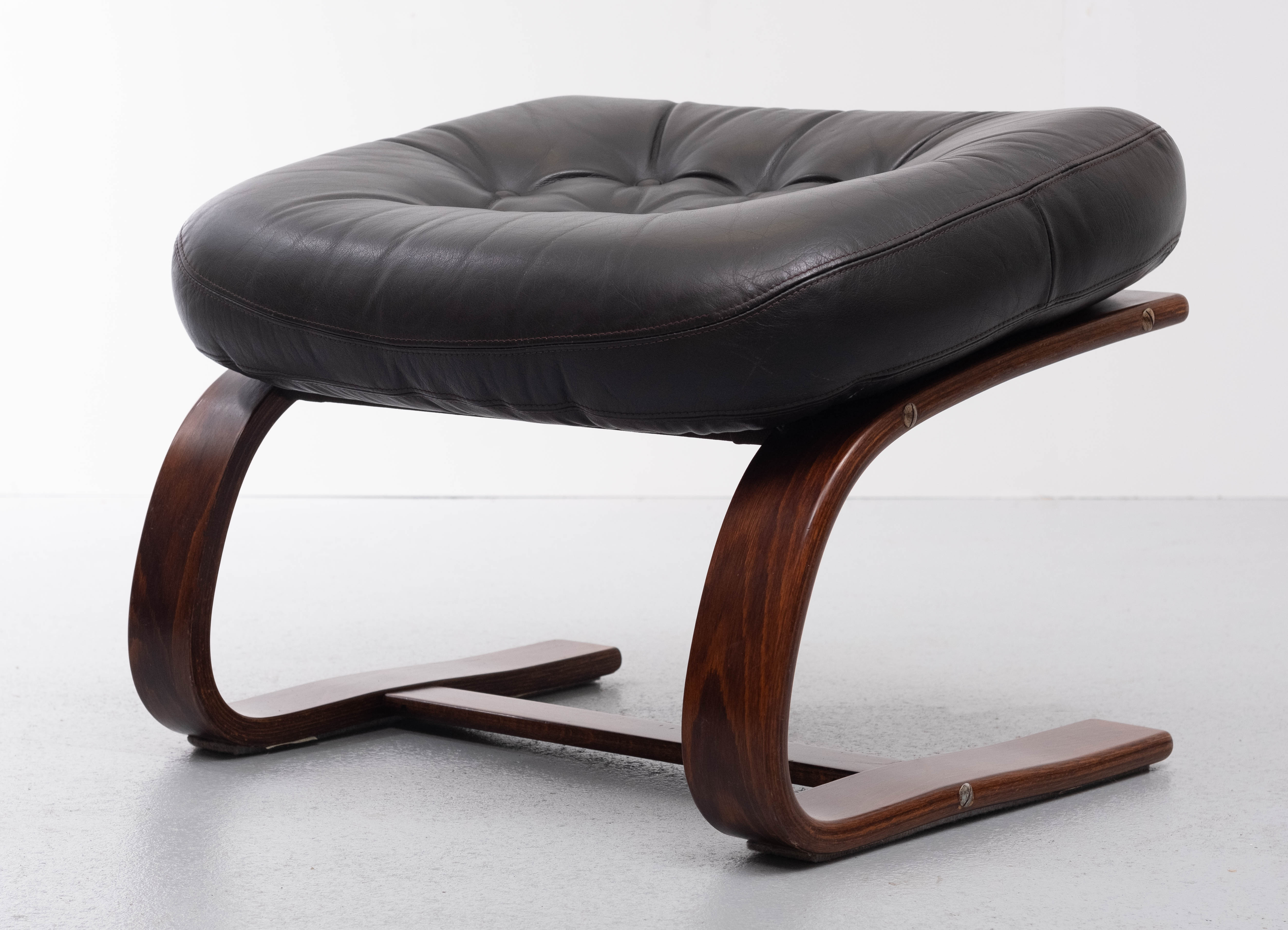 Kengu Leather Ottoman Rykken Norway 1960s