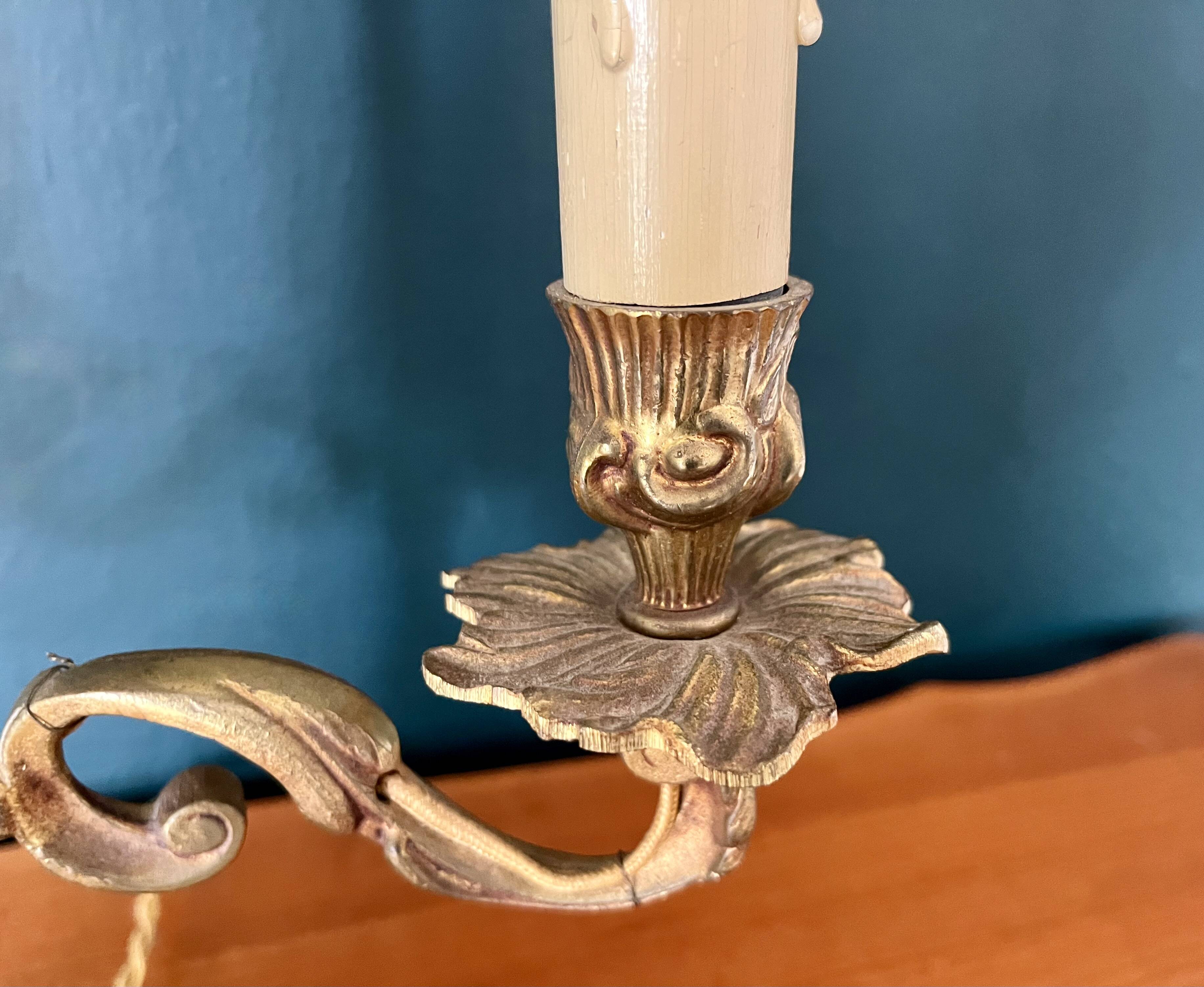 Lampe bouillotte en bronze de style louis xv vers 1850
