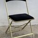 Set of 4 vintage 1950s chaisor folding chairs in gold and black.
