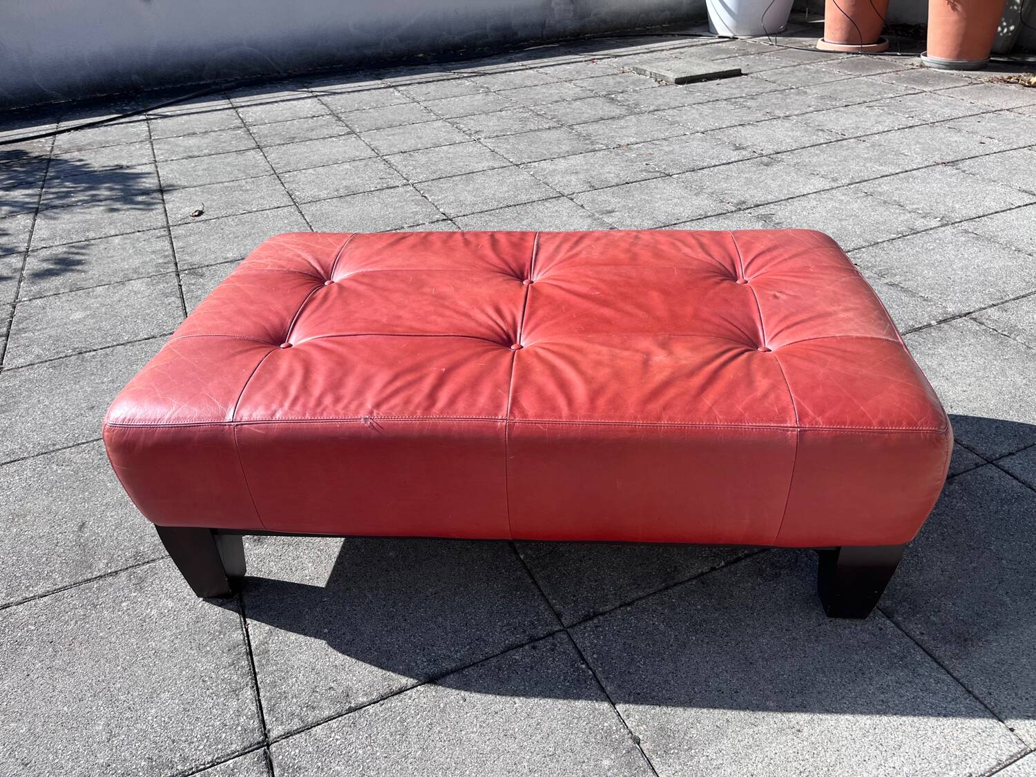 Banquette cuir rouge