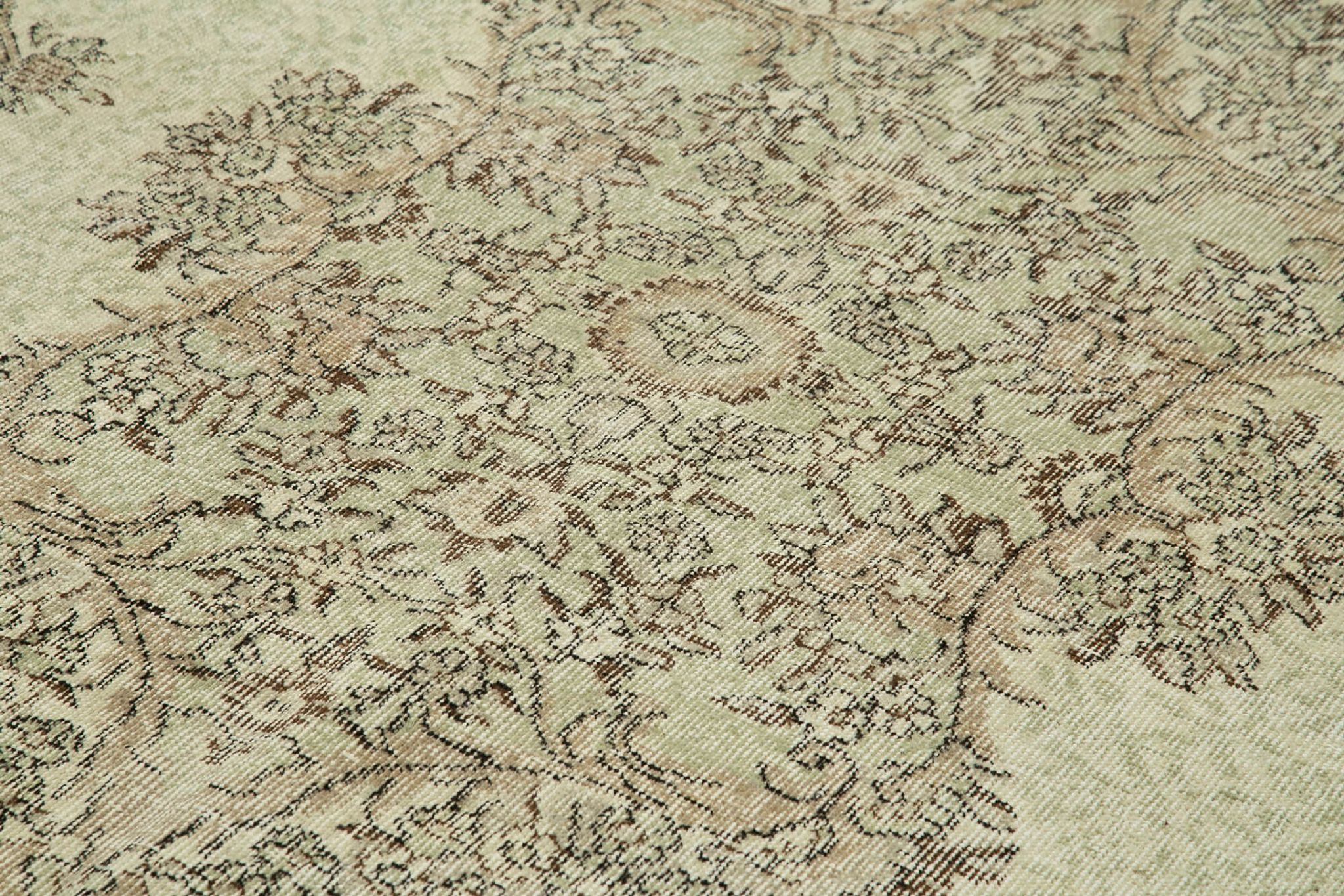 Tapis beige anatolien tissé à la main 202 cm x 312 cm