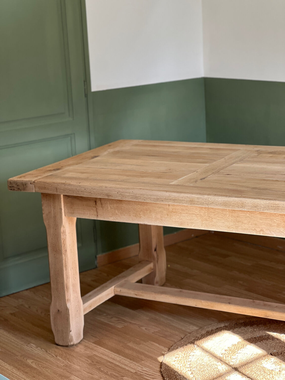 Large farmhouse table in solid oak – 230 cm