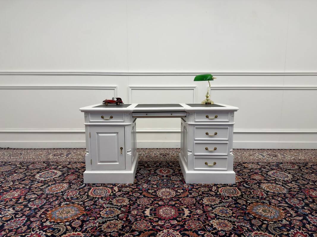 Classic English White Chesterfield Desk