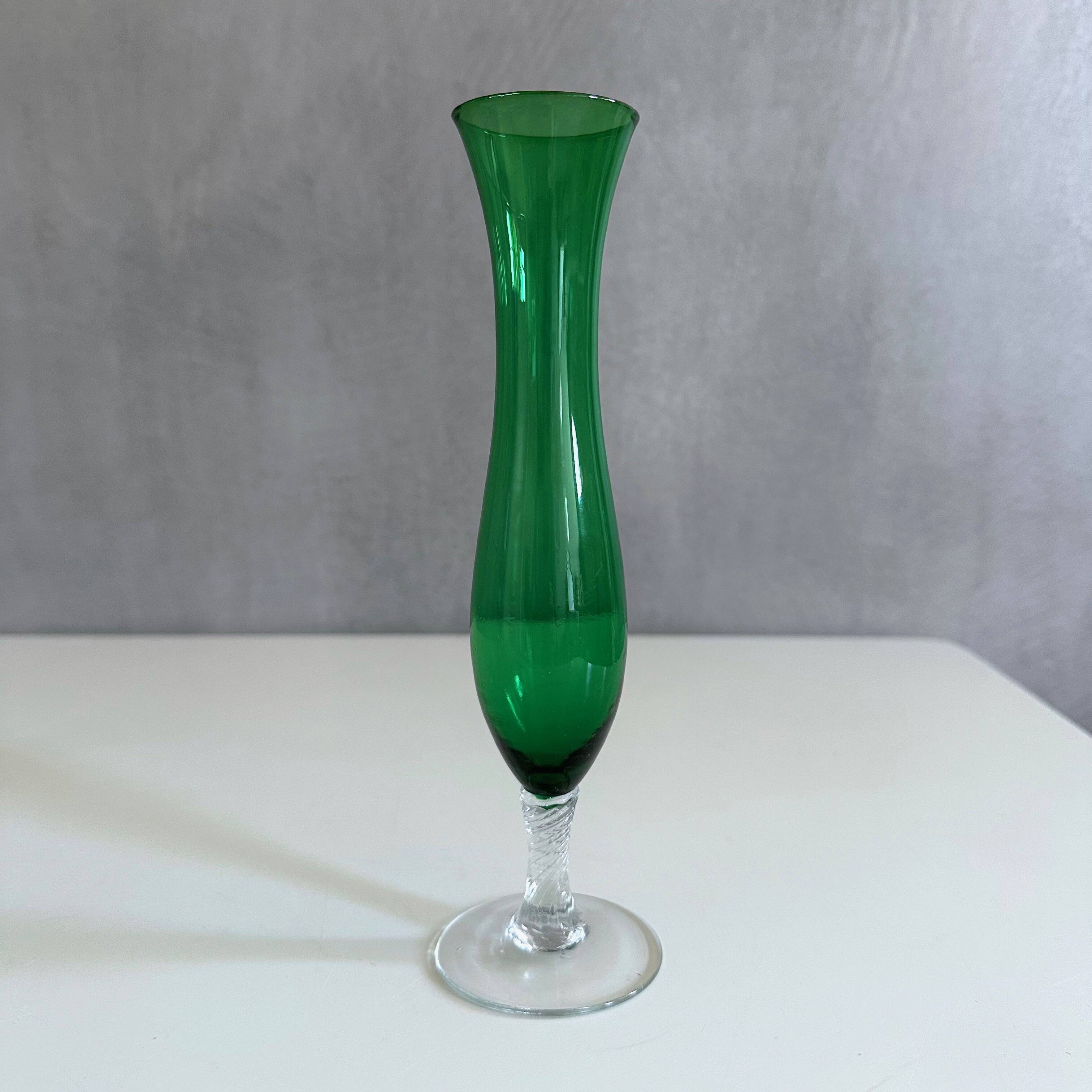 Mid-century glass vase collection, 60's vases, vintage interior