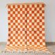 Orange Moroccan rug in natural wool, 250cm x 150cm