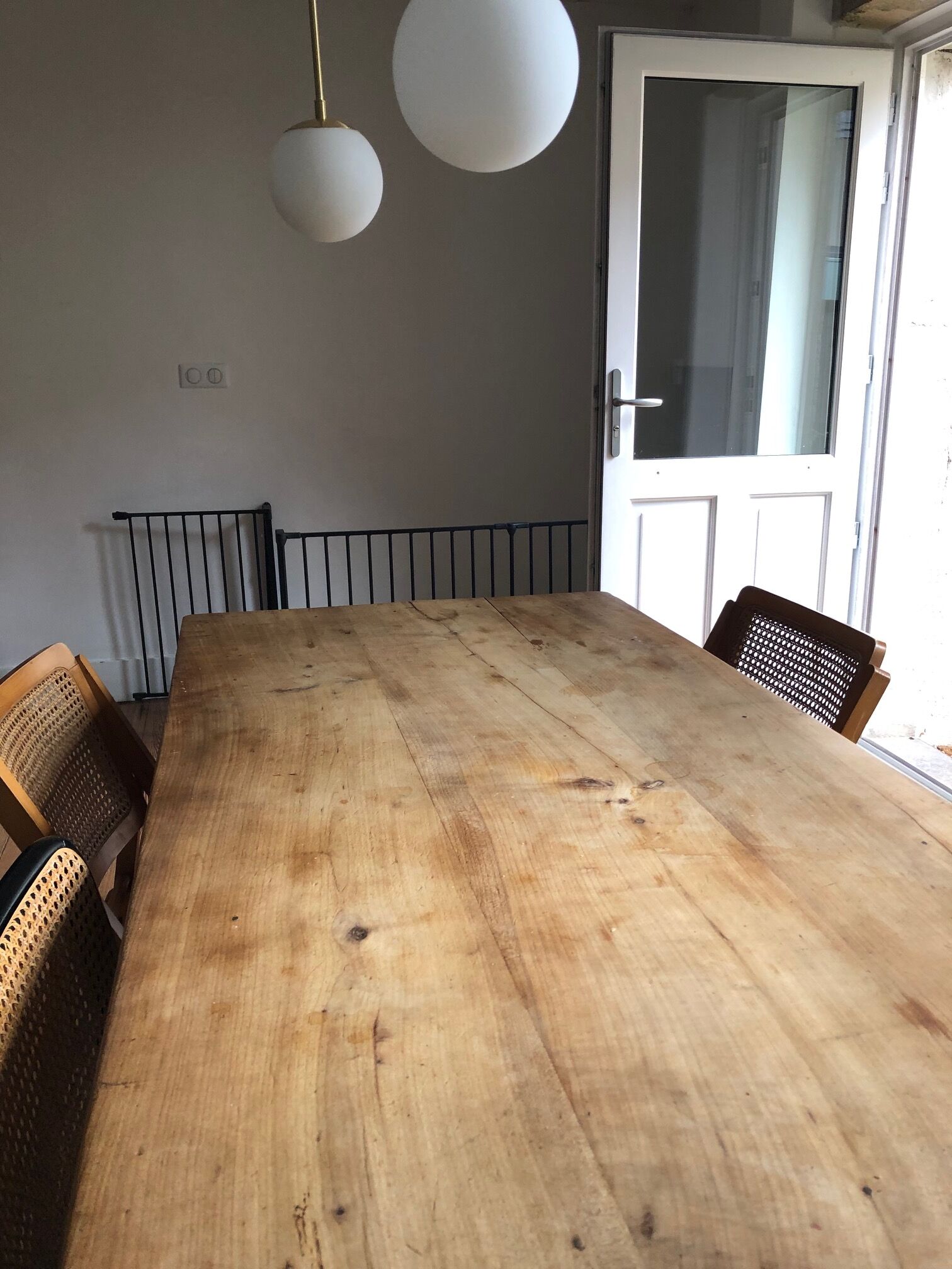 Solid wood farmhouse table