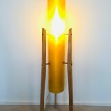 Yellow Space Age Rocket Lamp, 1970s