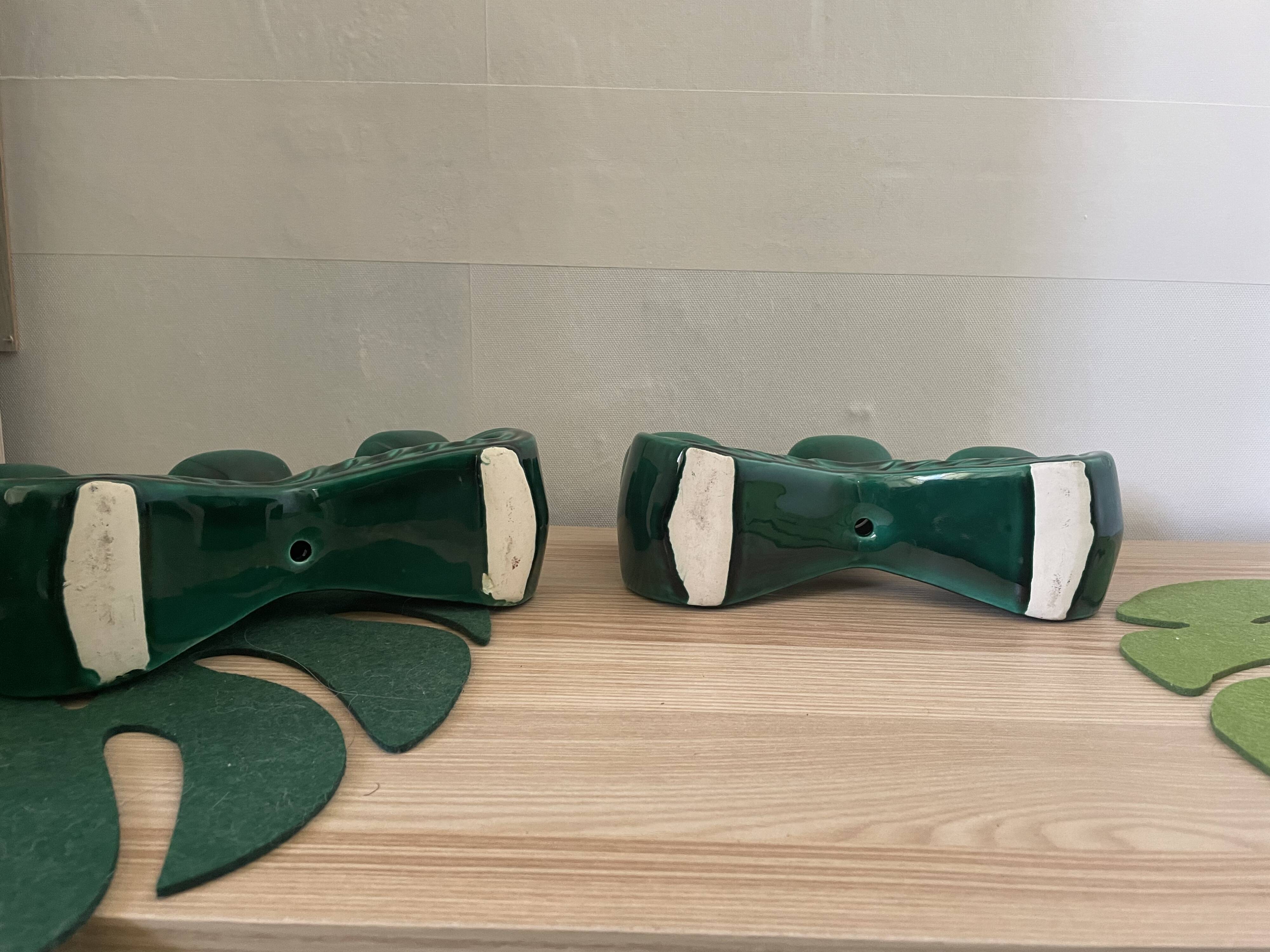 Pair of art deco candle holders