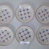 6 vintage Badonviller dessert plates