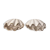 Pair of pearlescent ceramic lamps in the shape of a shell, GOOD DAY, 1960s