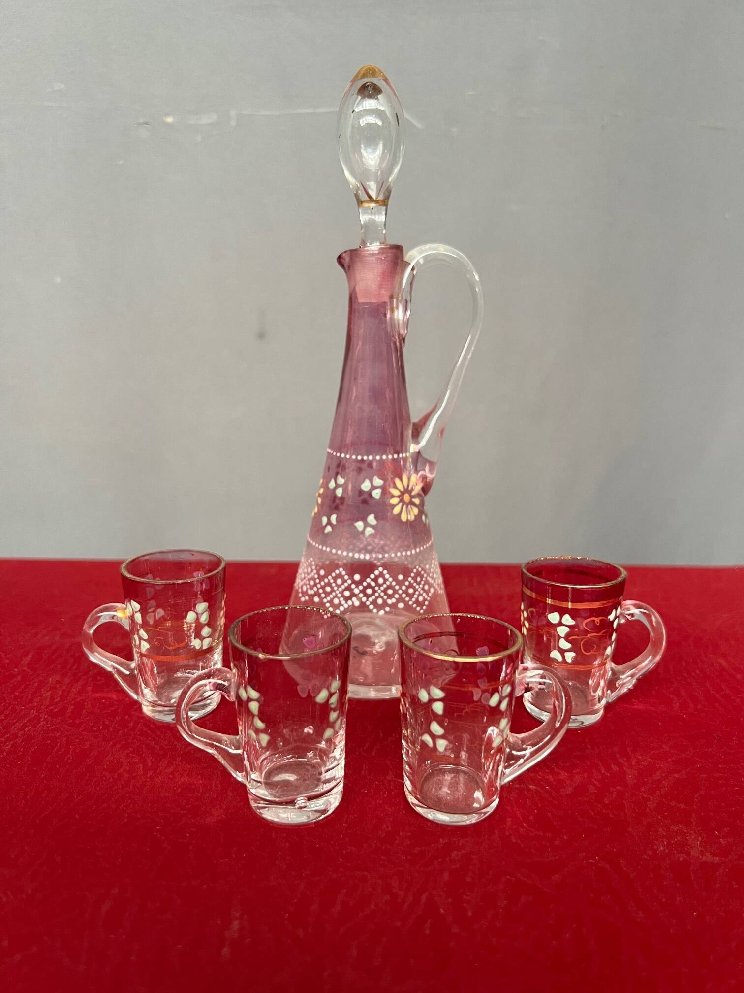 Liqueur set. Saint-Louis glass.