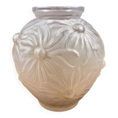 Vase "Dahlias" Etling – frosted moulded glass Art Deco