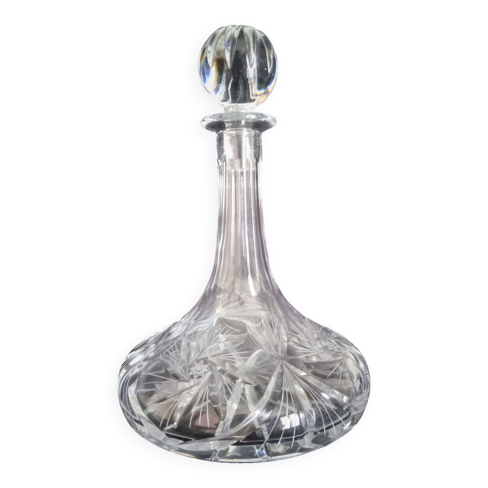 Bohemian cut crystal wine decanter