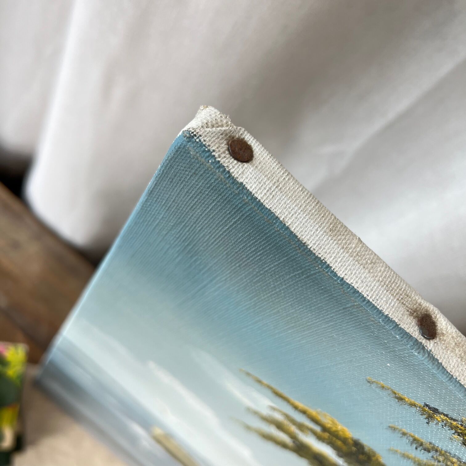 Oil on canvas "Return from fishing"