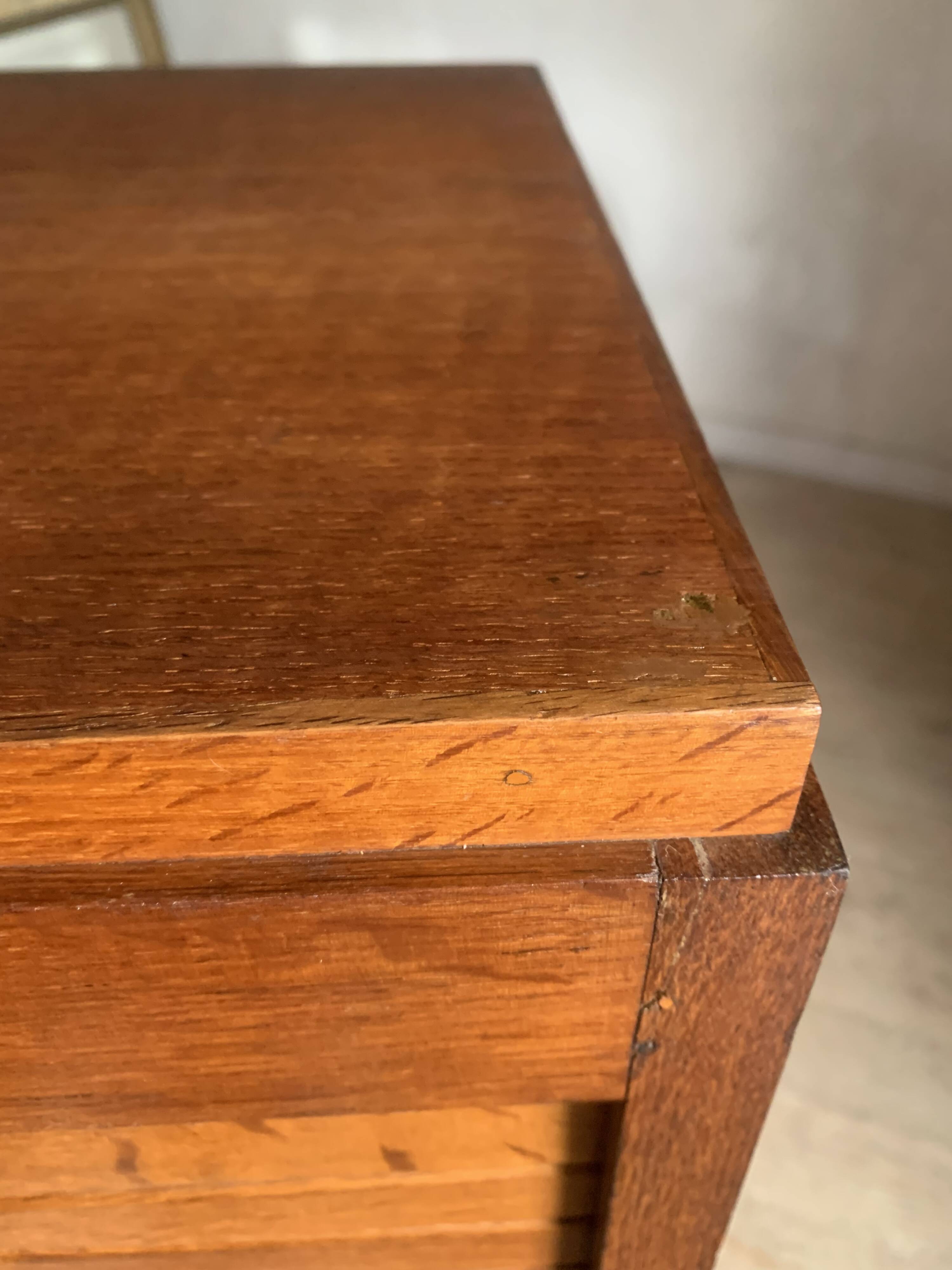 Vintage oak curtain filing cabinet