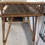 Bureau rotin vintage