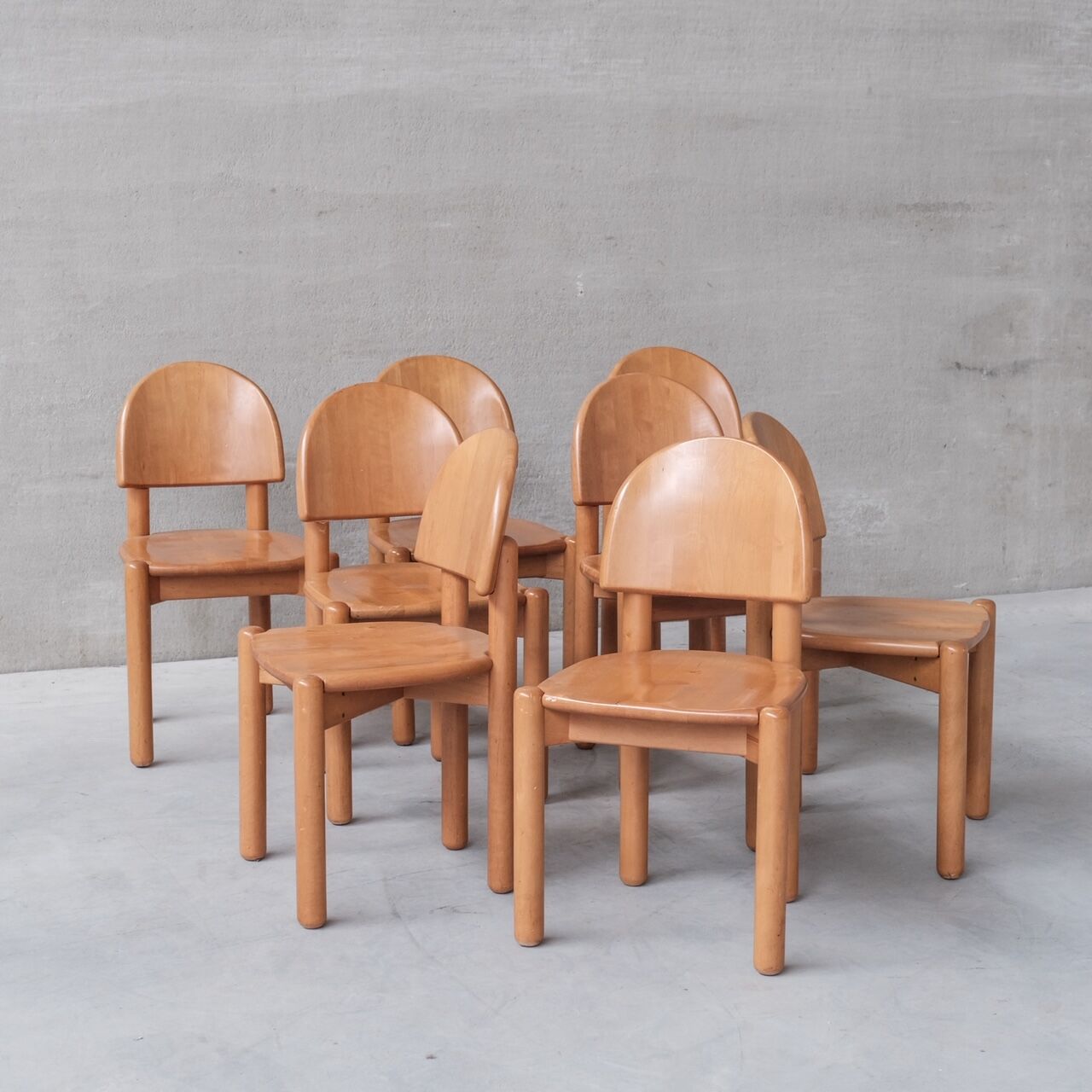 Pine mid-century dining chairs