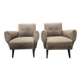 Set of 2 vintage grey armchairs/sofas