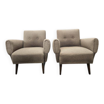 Set of 2 vintage grey armchairs/sofas