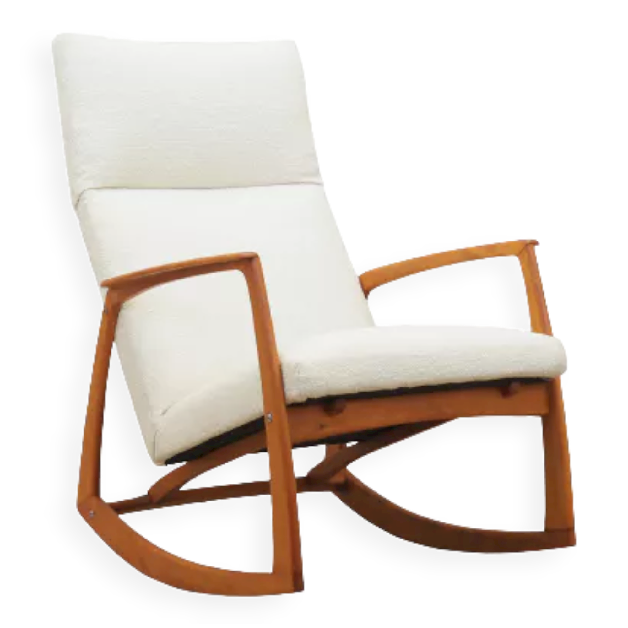 Beech rocking armchair, Danish design, 1970s, Denmark