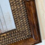Bamboo rattan mirror