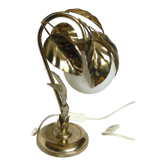 Lampe fleur métal doré vintage 1970-80