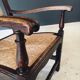 Low Arts & Crafts Oak & Rush Armchair, Belgium 1920s
