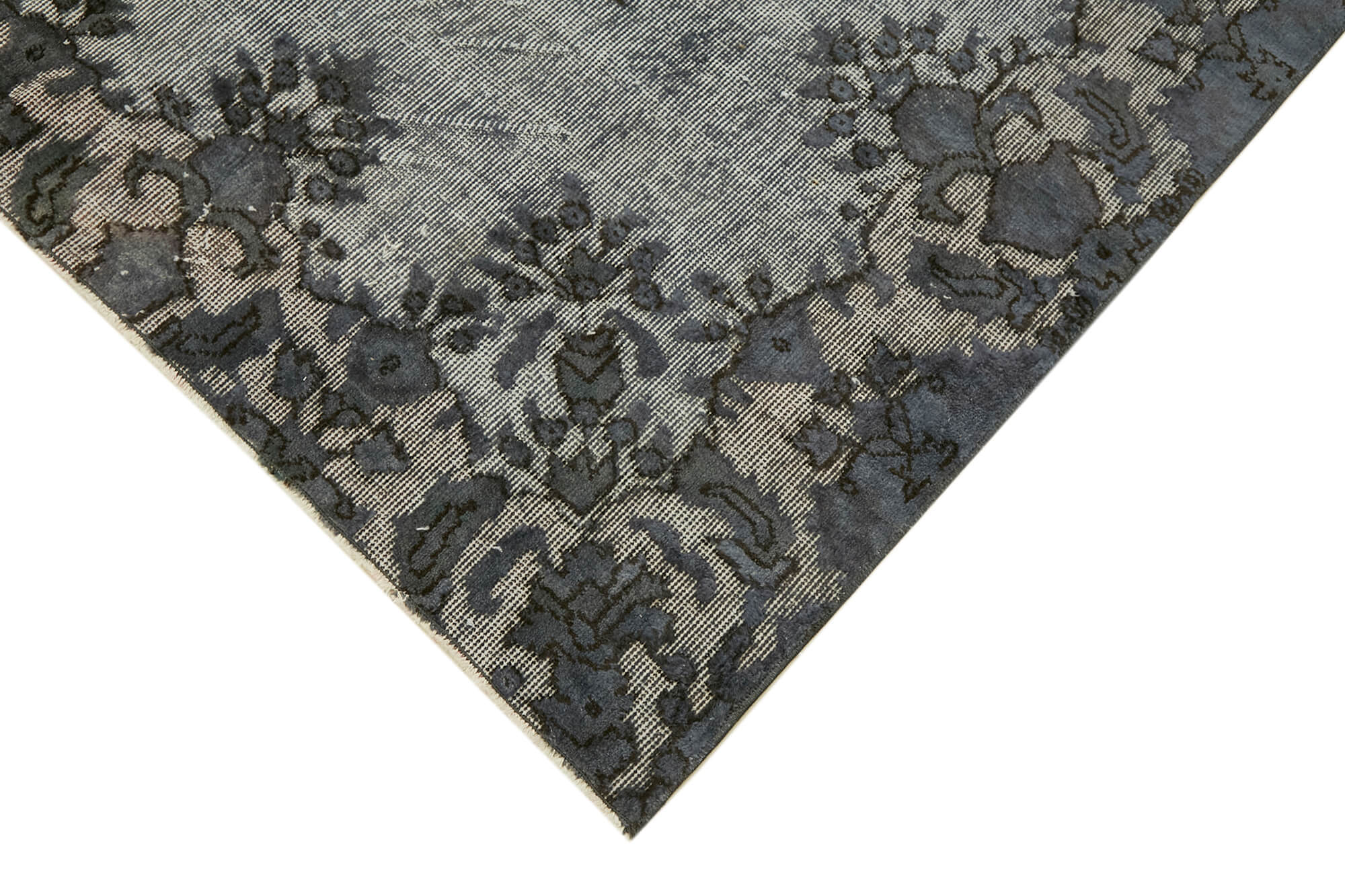 Tapis fait à la main distressed anatolian 1980s 166 cm x 261 cm tapis gris