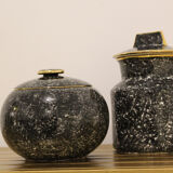 Pair of Vicentina ceramic vases, hand-decorated, Italy 1970'