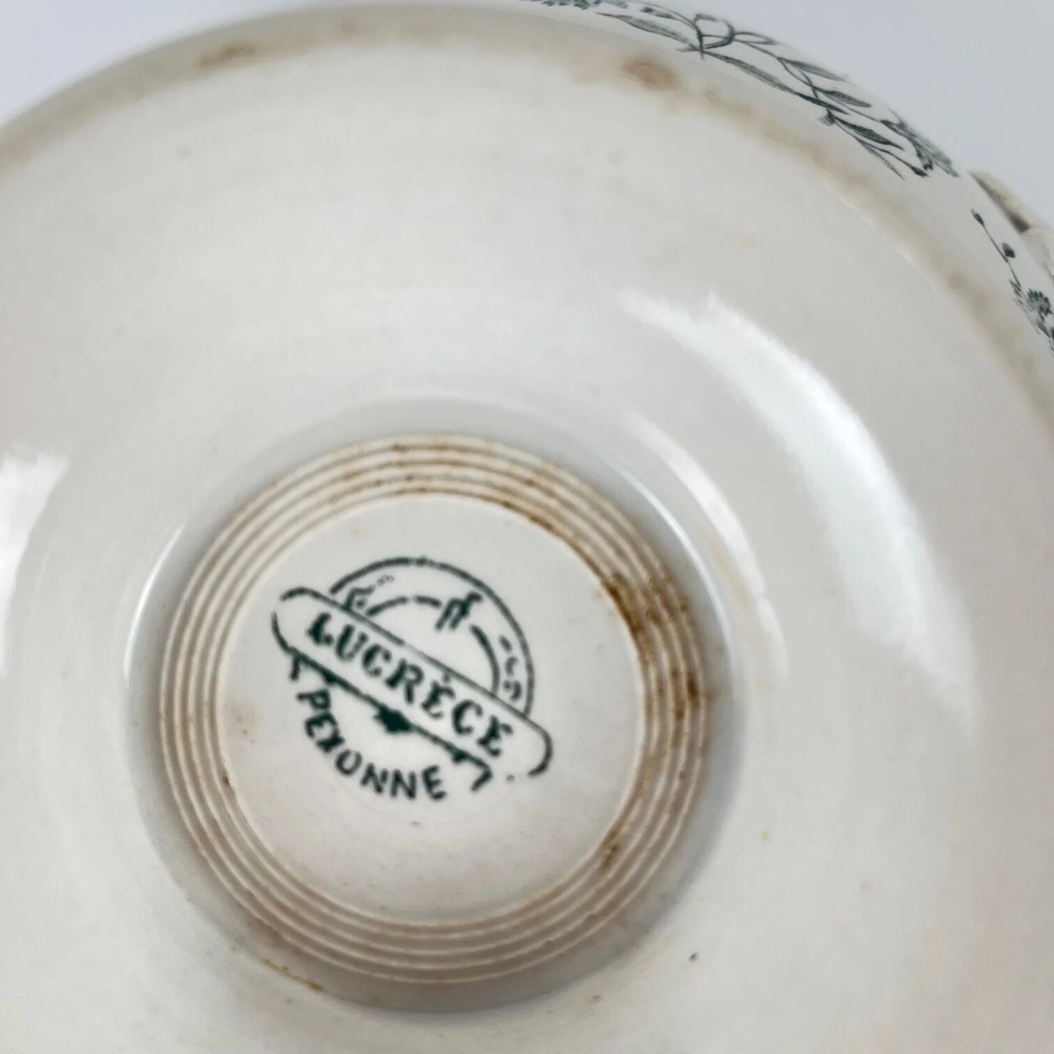 Soupière terre de fer Pexonne "Lucrèce" XIXe, vert