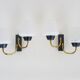 Pair of vintage Maison Arlus wall lights from the 1950s in brass, glass globe.
