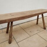 Brutalist bench rustic solid wood