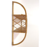 2 tier rattan shelf from the 1960s-1970s.