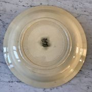 Salad bowl / hollow dish Saint Amand / Céranord hand-painted pink and blue flowers, 1940s