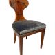 Chaises Ballon Biedermeier, placage de frêne, velours gris, Vienne, 1900, ensemble de 4