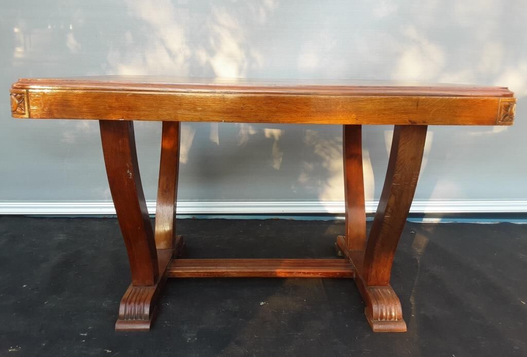 Art Deco lyre table 2 extensions 4/8 guests