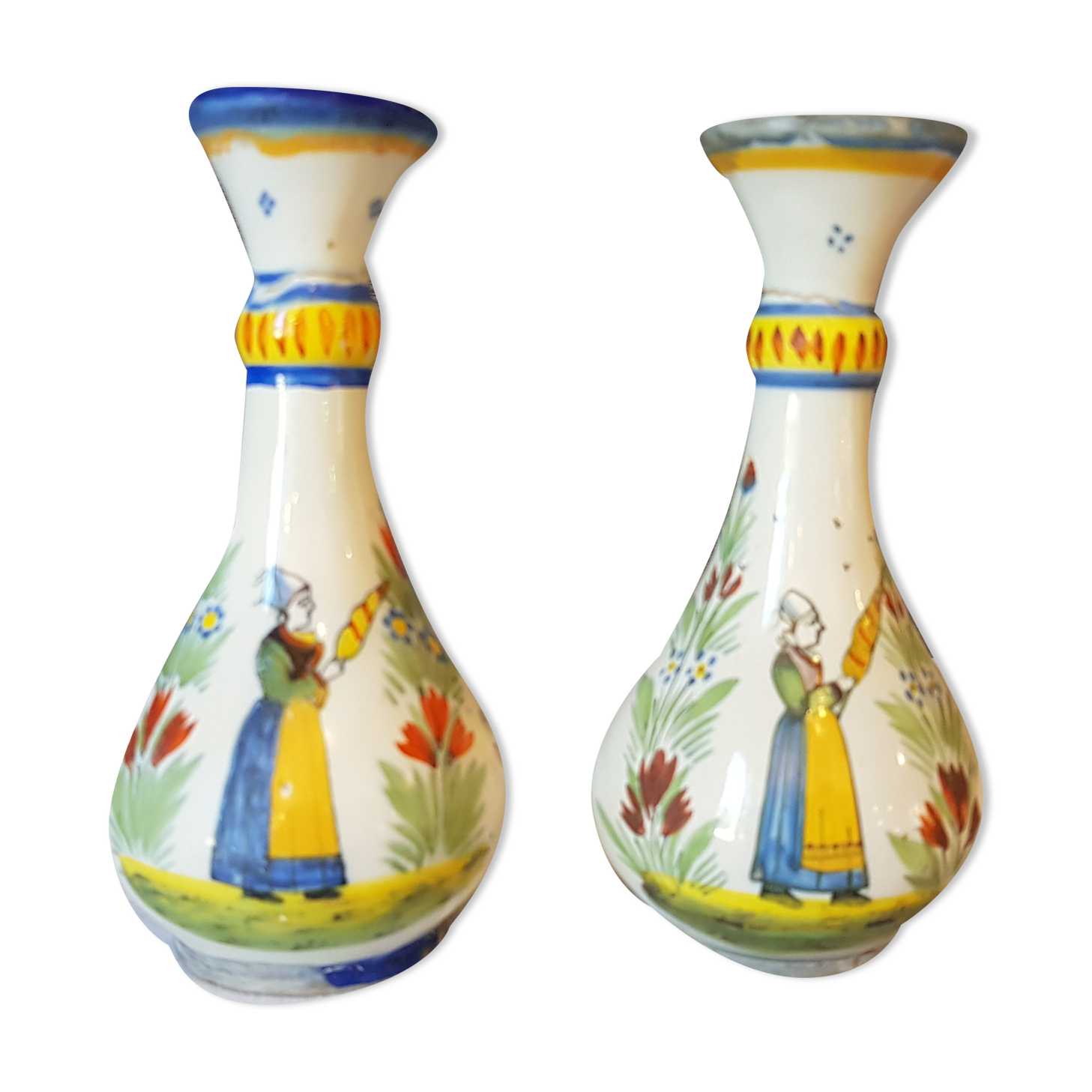 Paire de vases faience Quimper