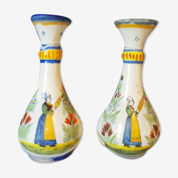 Pair of vases faience Quimper