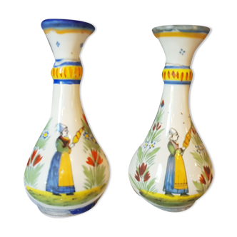 Pair of vases faience Quimper